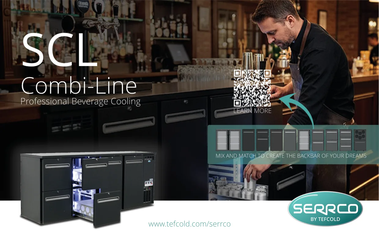 SERRCO by TEFCOLD, SCL Combi-Line professional beverage cooling: back-bar coolers for the bar of your dreams
