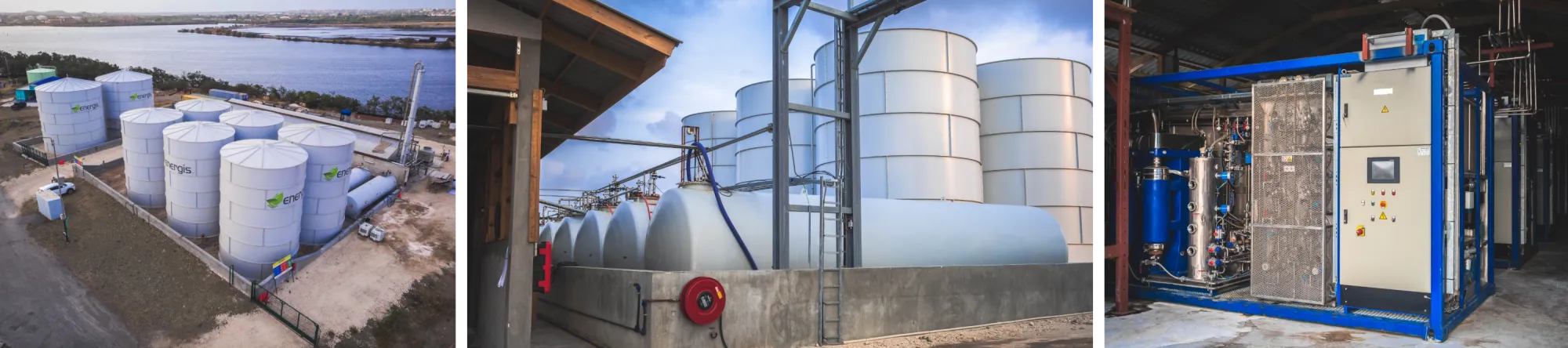 Energis recycling facility on Curaçao: storage tanks and processing installation